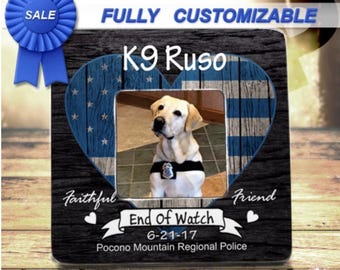 K9 Picture Frame, Police Dog, K9 officer, K9 Handler, K9 Police Gift, Support The Blue, K9 Police Dog, Custom Picture Frame, End Of Watch