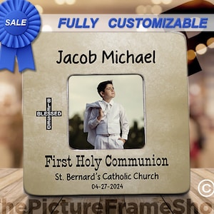 First Communion Gift For Boys, Communion For Boy, 1st Communion Boy, Communion Gift Boy, Communion Picture Frame, First Holy Communion Boy image 1