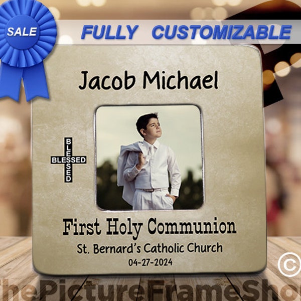 First Communion Gift For Boys, Communion For Boy,  1st Communion Boy, Communion Gift Boy, Communion Picture Frame, First Holy Communion Boy