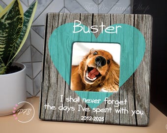 Pet Memorial Frame: Dog/Cat Loss Gift, Wood Picture Frame
