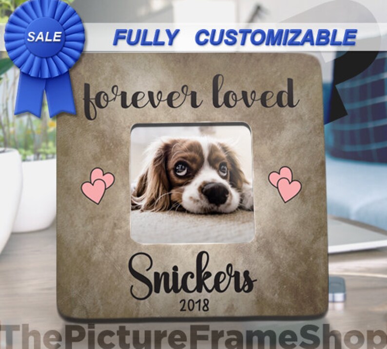 Dog Memory Picture Frame Custom Name Pet Loss Gifts Forever Loved In Of Gift Cat