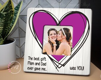 Personalized Sister Wood Frame, Sibling Birthday Gift