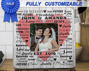 Custom Wood Picture Frame: Personalized Anniversary Gift