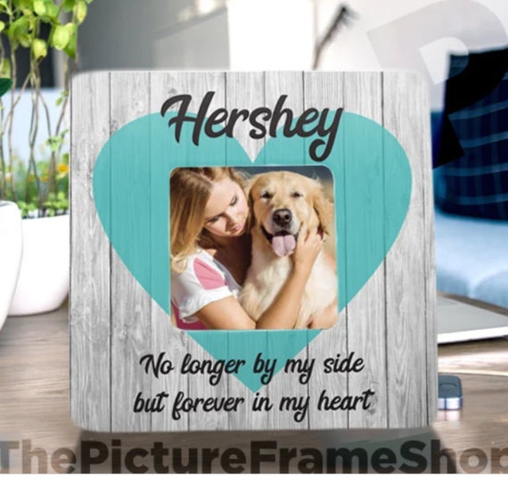 Pet Memorial Picture Frame, Dog Cat Loss Gift, Wood Frame (8x8)