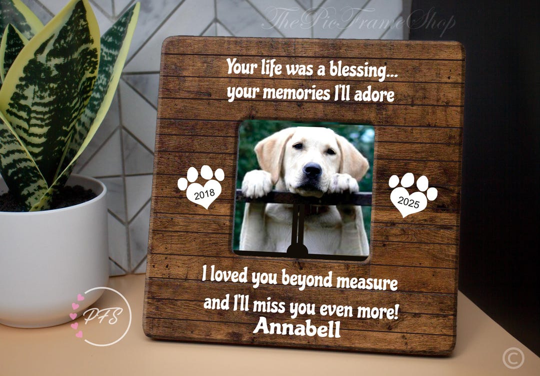 Pet Memorial Frame, Dog Cat Loss Gift, Wood Picture Frame - Etsy