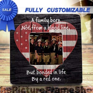 Personalized Firefighter Fireman Picture Frame Gift Firefighter Red Line Firemen Gifts Firemen Firefighter Retirement Custom Fireman Gift