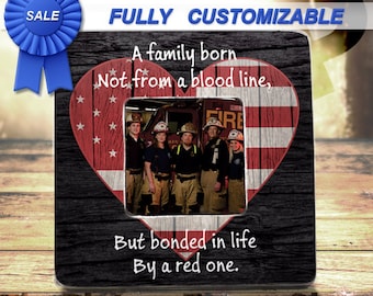 Personalized Firefighter Fireman Picture Frame Gift Firefighter Red Line Firemen Gifts Firemen Firefighter Retirement Custom Fireman Gift