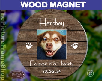 Pet Magnet,Pet Portrait Magnet,Wood MagnetsDog Loss Gift, Forever In Our Hearts,Dog Memorial,Pet Loss Gift,Pet Photo Gifts,Pet Keepsake,WOOD