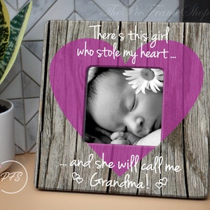 Personalized Grandmother Gift for Grandmother Personalized Picture Frame,Theres this Girl Who Stole My Heart Grandma First Mothers Day Frame
