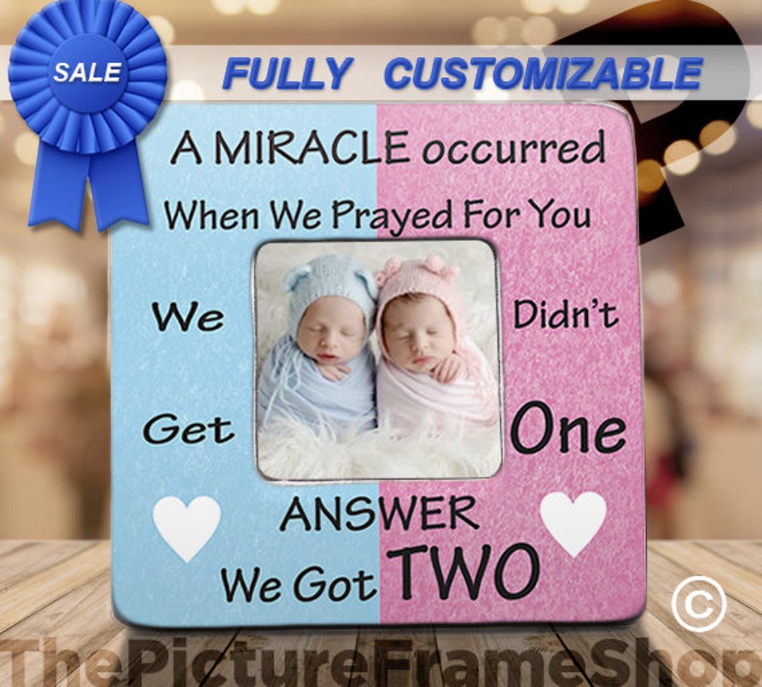 Personalized Twins Picture Frame Twins Babyboy Girl Twins Etsy