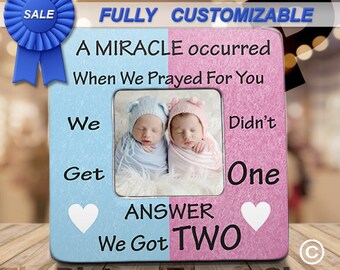 Personalized Twins Picture Frame, Twins Baby,Boy Girl Twins, Twin Gift,Born Together,Twin Girls, Twin Babiy Gift,Twins Frame, Newborn Twins,