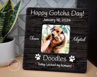Gotcha Day Pet Adoption Frame, Wood Rescue Dog Gift