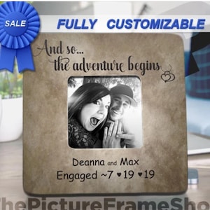 Engagement Gifts For Couple Personalized Engagement Party Gifts For Couple Engagement Picture Frame Custom Let Adventure Begin Date Frame