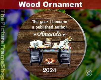 Personalized Author Wood Ornament, Published Book Gift
