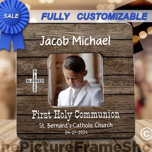 First Communion Gift For Boys, Communion For Boy, 1st Communion Boy, Communion Gift Boy, Communion Picture Frame, First Holy Communion Boy image 2