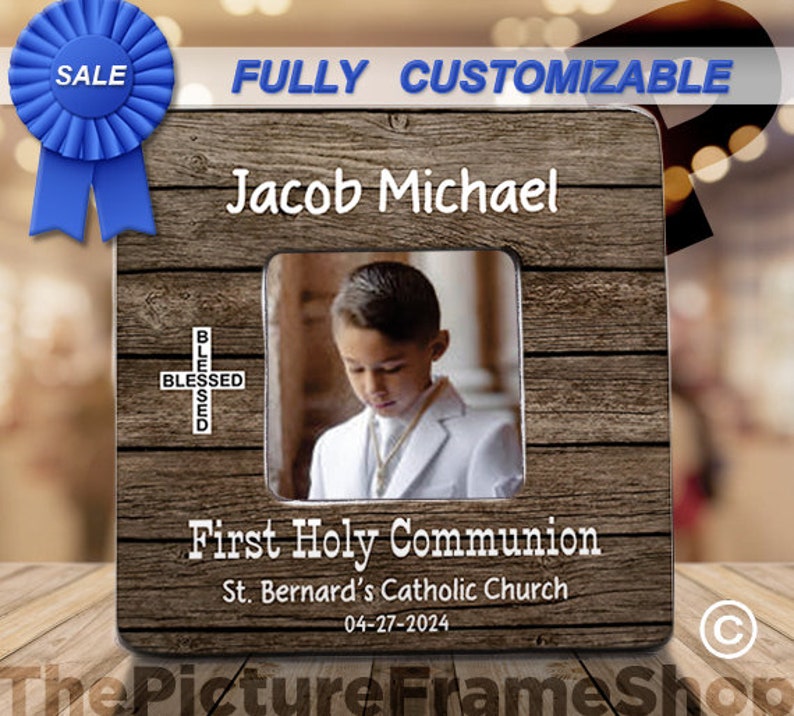 First Communion Gift For Boys, Communion For Boy, 1st Communion Boy, Communion Gift Boy, Communion Picture Frame, First Holy Communion Boy image 2