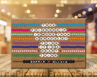 Personalized Friendship Bracelet Wood Desk Sign, Custom Friend Gift