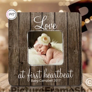 Love at First Heartbeat, Love at First Sight, Sonogram Frame, Ultrasound Frame, Gender Reveal, New baby Frame, New Mom Gift, New Baby Gift