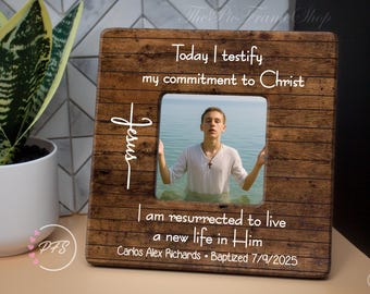 Personalized Baptism Picture Frame: Christian Gift for Adults & Teens