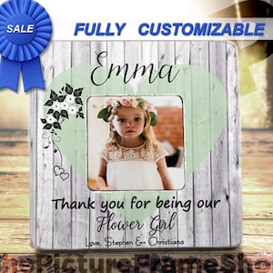 Flower Girl Gift Flower Girl Frame Flower Girl Thank You Gift Personalized Picture Frame Rustic Thank You Flower Girl Ask Gift Wedding Frame