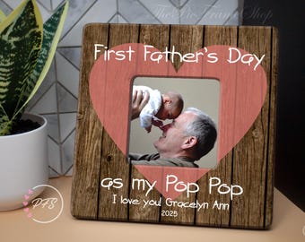 First Father's Day Photo Frame Gift: New Pop Pop, Grandpa