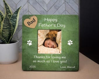 Father's Day Gift From Dog, Personalized Dog Dad Photo Frame,