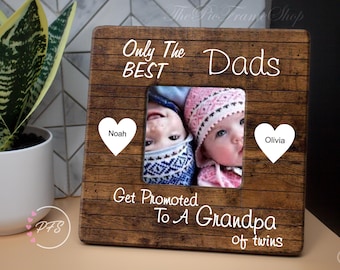 Grandpa of Twins Announcement Frame, Twins Birth Reveal Gift