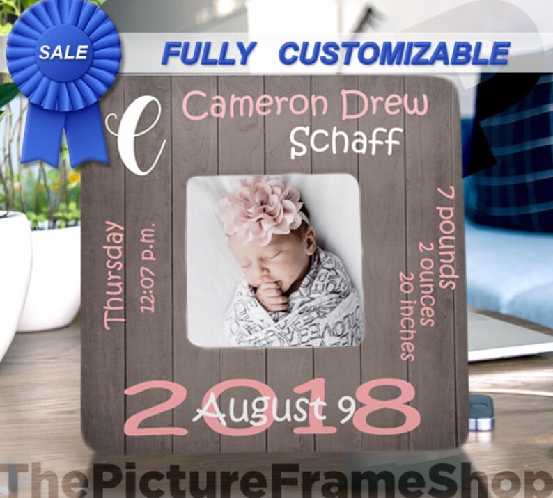 Personalized Birth Announcement Picture Frame Baby Stats Frame Etsy