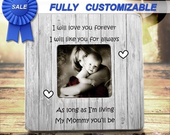 Personalized Wood Picture Frame, Mother's Day Gift, 4x4 Photo