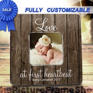 Love at First Heartbeat, Sonogram Frame, Ultrasound Frame, Gender Reveal, New baby Frame, Love at First Sight, New Mom Gift, New Baby Gift