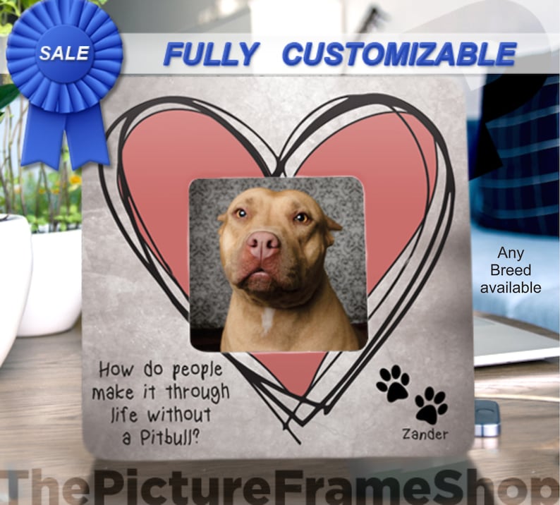 Pit Bull Mom,Pit Bull Gifts,Pit Bull Decor Pit Bull Dad, Pit Bull Gifts,Pit Bull Mama,Pit Bill Sign,LOVE A BULL, can be changed to any breed image 1