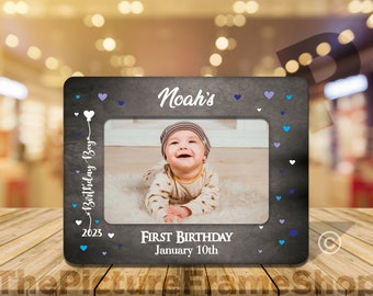 Baby First Birthday Gift, Personalized Birthday Gift, First Birthday Picture Frame, 4x6 Birthday Photo, First Birthday Baby Boy, Baby Boy