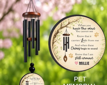 Personalized Pet Memorial Wind Chime, Use Your OWN PHOTO
