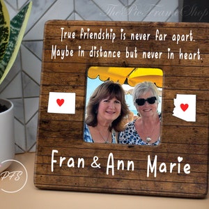 Friends Are Never Far Apart,  Long Distance Friendship Gift, Distance Means So Little, Best Friend Picture Frame, Long Distance Friendship,