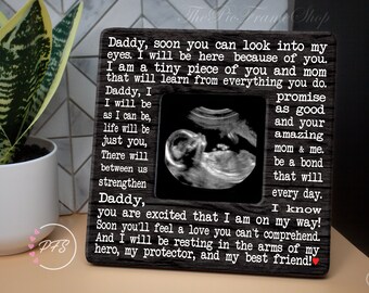 Personalized Ultrasound Sonogram Frame: First Valentine's Day Gift for Dad