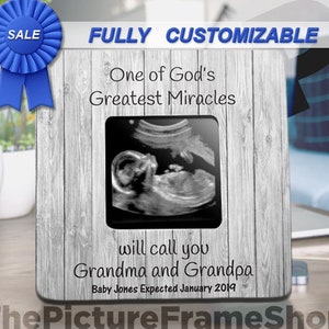 Grandparents Pregnancy Announcement Frame, Custom Ultrasound Gift