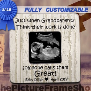 Great Grandparent Gift Custom Picture Frame Just when Grandparents Think Their Work Is Done Promoted To Great Grandparents Great Grandmother