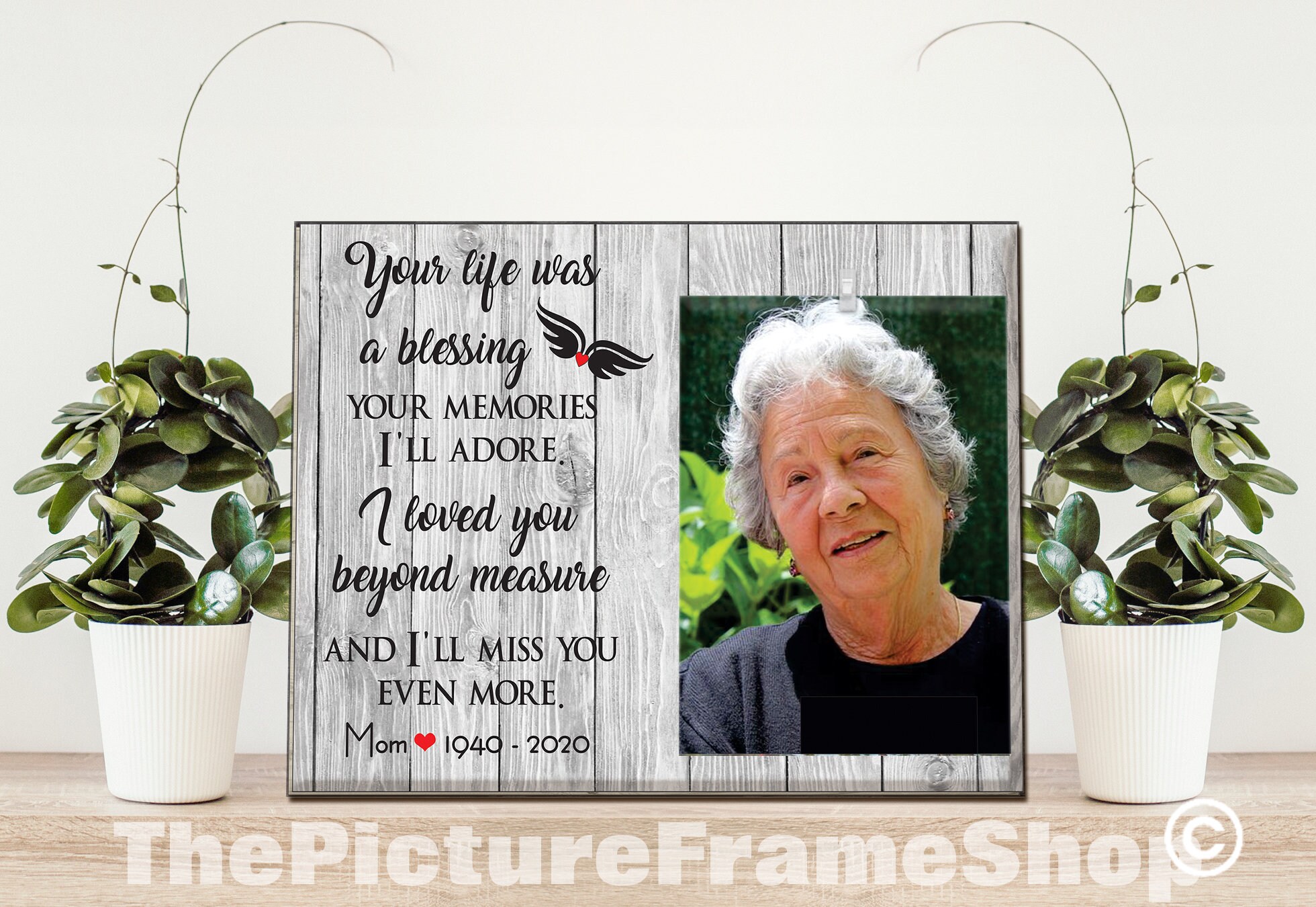 Mom Memorial Frame Mother Sympathy Gift Customized Mom Etsy