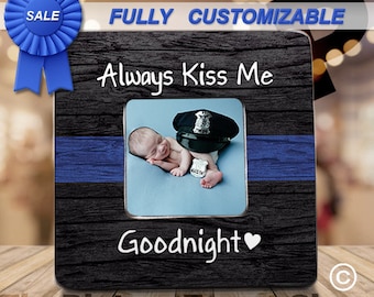 Always Kiss Me Goodnight, Police Officer Gift, Firefighter Gift, Blue Line, Red Line, Police Officer Dad,Police Husband, Firefighter Husband