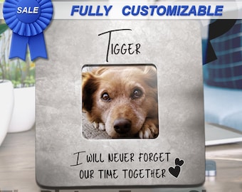 Custom Pet Memorial Frame, Dog Cat Loss Gift, Remembrance Picture Frame