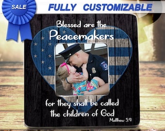 Blessed Are The Peacemakers, K9, K9 frame,Police Officer Gifts, Matthew 5:9, Bible Verse Frame, Police Frame,Peacemaker,Peacemaker frame