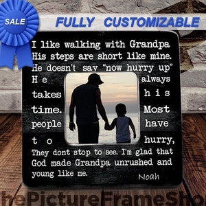 Custom Picture Frame Gift For Grandpa, Gift For Papa, Grandpa Picture Grame, Fathers Day Gift, Papa Picture Frame, Grandfather Frame Gift