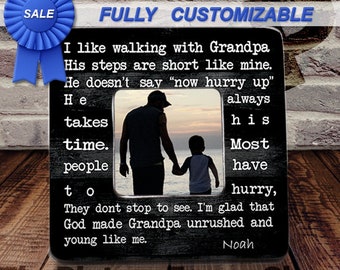 Custom Picture Frame Gift for Grandpa, Papa, Grandfather