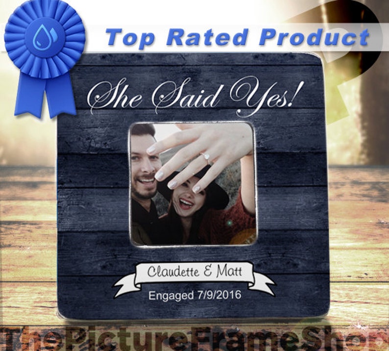 He Asked She Said Yes Frame Engagement Bride To Be Gift Image 0
