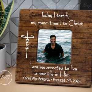 Personalized Baptism Picture Frame: Christian Gift for Adults & Teens