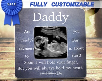 First Fathers Day Gift From Baby Son Daughter, 1st fathers Day, First fathers Day, Ultrasound Frame From Baby, Pregnancy Reveal To Husband