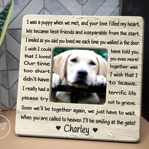 Personalized Dog Memorial Frame, Pet Loss Gift