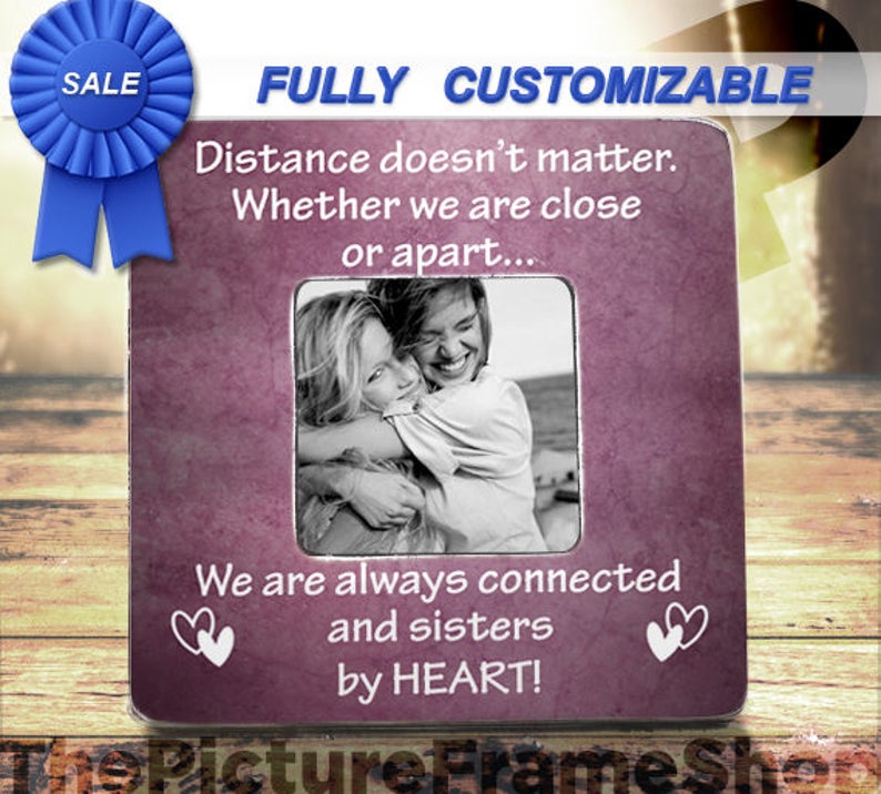 Sisters By Heart Frame Gift Friends Forever Friendship Gifts Best Friend Birthday Far Away F