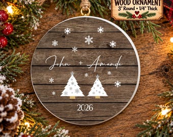 Personalized Couple Ornament, First Christmas Together, Engagement Gift