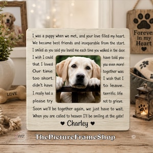 Personalized Dog Memorial Frame, Pet Loss Gift